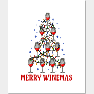 Merry Winemas. Funny Christmas Sweatshirt for Wine Lovers. Posters and Art